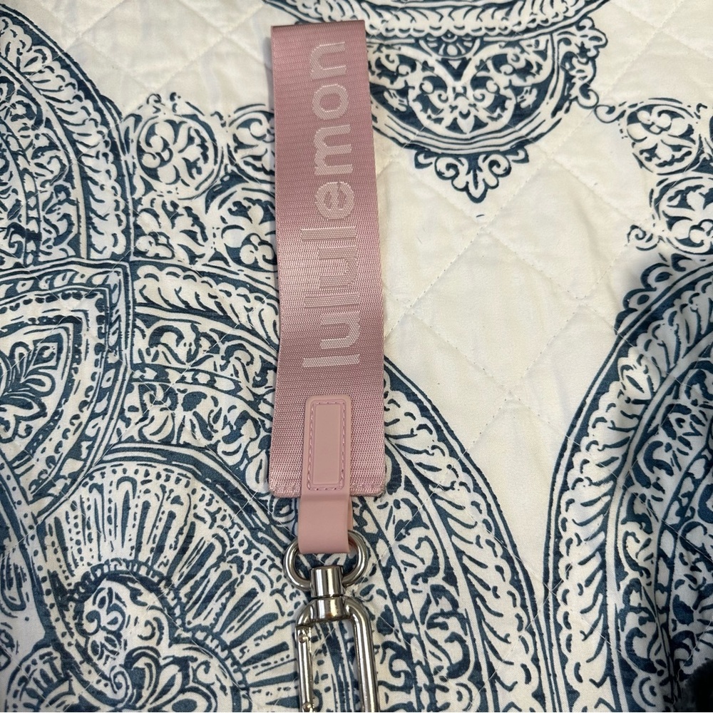 Pink lululemon keychain
